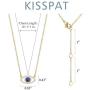 KISSPAT Dainty Eye Necklace for Girls 14K Gold Plated Natural Gemstone Bar Pendant