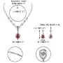 EVER FAITH Austrian Crystal Zircon Wedding Teardrop Necklace Earrings Set Ruby Color Silver-Tone EVER FAITH Austrian Crystal Zircon Wedding Teardrop Necklace Earrings Set Ruby Color Silver-Tone