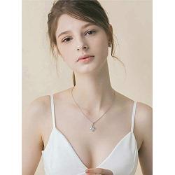PAPUKA 925 Sterling Silver Four Leaf Clover Pendant Necklace for Women Girls,5A Cubic Zirconia Christmas Fashion Jewelry Gift Birthday Gift for Mom Women Wife Girls Her
