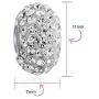 Solid Color Pave Crystal Spacer Bead Charm For Women Teen Fits European Charm Bracelet 925 Sterling Silver Core