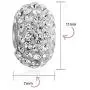Solid Color Pave Crystal Spacer Bead Charm For Women Teen Fits European Charm Bracelet 925 Sterling Silver Core Solid Color Pave Crystal Spacer Bead Charm For Women Teen Fits European Charm Bracelet 925 Sterling Silver Core