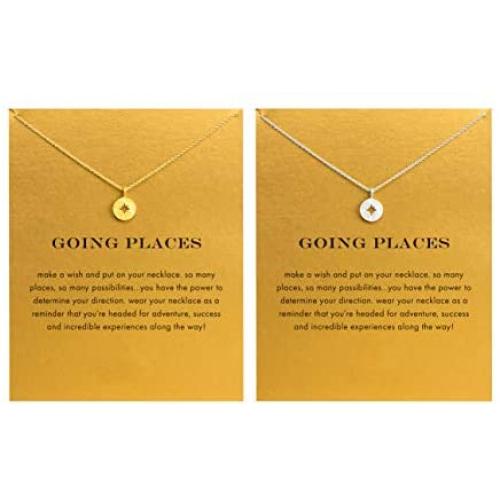 Hundred River Friendship Clover Necklace Unicorn Good Luck Elephant Necklace with Message Card Gift Card（2&3pack）