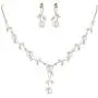 EVER FAITH CZ Crystal Cream Simulated Pearl Floral Vine Filigree Necklace Earrings Set EVER FAITH CZ Crystal Cream Simulated Pearl Floral Vine Filigree Necklace Earrings Set