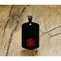 Mens Stainless Steel Medical Alert Blood THINNER Dog Tag Pendant Necklace Black,Men Jewelry Gift