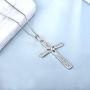 Starchenie Celtic Cross Necklace 925 Sterling Silver Women Celtic Knot Crucifix Pendant Religious Jewelry Christian Baptism Gift