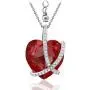 CRYSTAL ICE Rhodium Plated Swarovski Pendant Necklace, Colored Crystal with Zirconia Accents, 16''+2'' CRYSTAL ICE Rhodium Plated Swarovski Pendant Necklace, Colored Crystal with Zirconia Accents, 16''+2''