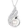 Sllaiss Sterling Silver Genuine Freshwater Culturd Pearl Pendant Necklace White Gold Plated Crystals form Austria Mothers Day Gift for Women Sllaiss Sterling Silver Genuine Freshwater Culturd Pearl Pendant Necklace White Gold Plated Crystals form Austria Mothers Day Gift for Women