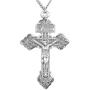 Heartland Store Mens Large Sterling Silver Pardon Crucifix + USA Made + Choose Chain