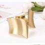 Wide Grooved Crystal Cuff Hinge Bangle Metal Shiny Punk Bracelet Great Polished Fashion Statement Bangles Gold Smooth Bangle Bracelet for Women Girls Fashion Jewelry