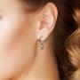 Big Apple Hoops - Easter Sunday High Polished Solid 925 Sterling Silver Punk Rock Skull Charm with 14mm Hoop Earrings in 2 Colors Silver or Black with Maximum Anti-Tarnish Finish Gifts for Men, Teens, Women