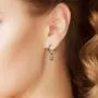 Big Apple Hoops - Easter Sunday High Polished Solid 925 Sterling Silver Punk Rock Skull Charm with 14mm Hoop Earrings in 2 Colors Silver or Black with Maximum Anti-Tarnish Finish Gifts for Men, Teens, Women