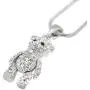 Spinningdaisy Crystals Silver Plated Movable Teddy Bear Necklace Spinningdaisy Crystals Silver Plated Movable Teddy Bear Necklace