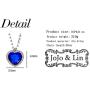 JoJo & Lin Titanic Ocean Heart Pendant Necklaces For Women Blue Crystal Rhinestone Silver Plated Necklace Jewelry