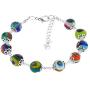 GlassOfVenice Murano Glass Mosaic Bracelet - Silver Multicolor