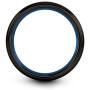 Chroma Color Collection Tungsten Carbide Wedding Band Ring 6mm for Men Women Green Red Fuchsia Copper Teal Blue Purple Black Center Line Dome Black Brushed Polished