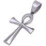 Double Rainbow Jewelry 18''-36'' Mens Stainless Steel Silver Egyptian Ankh Cross Pendant 6mm Cuban Curb Necklace Chain Link