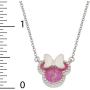 Disney Jewelry Mickey or Minnie Mouse Sterling Silver Synthetic Opal Pendant Necklace