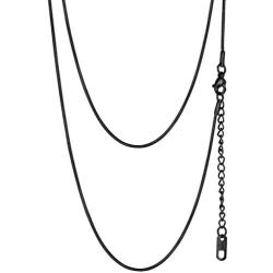 PROSTEEL 316L Stainless Steel Snake Chain, Black/Rose Gold/18K Yellow Gold Plated, 1.2mm Thin Slim Necklace, DIY Charms Chain, Personalized Gift, L: 18-30+2 Extending Chain