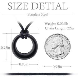 DESIGNSCAPE3D Cremation Jewelry for Ashes Circle of Life Memorial Urn Necklace for Ashes Stainless Steel Keepsake Ash Pendant Ashes Necklace with 20'' Chain + Gift Box + Filling Kit