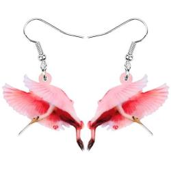 NEWEI Acrylic Flying Parrt Bird Dangle Earrings Big Long Drop For Women Sweet Animal Ornaments Jewelry Charm Gifts