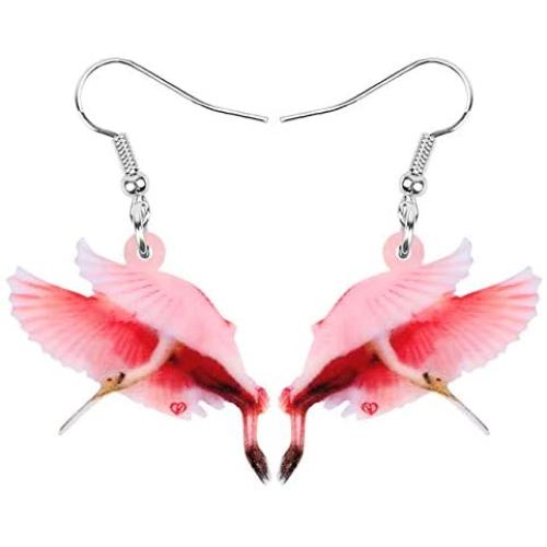 NEWEI Acrylic Flying Parrt Bird Dangle Earrings Big Long Drop For Women Sweet Animal Ornaments Jewelry Charm Gifts