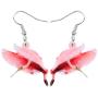 NEWEI Acrylic Flying Parrt Bird Dangle Earrings Big Long Drop For Women Sweet Animal Ornaments Jewelry Charm Gifts