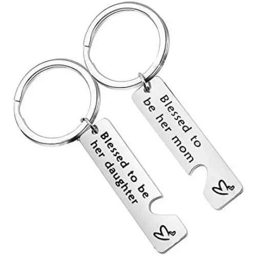 BEKECH Mommy and Me Matching Keychain Set Blessed to Be Her Mom/Daughter Keychain Mother Daughter Jewelry Set Gift for Mom or Daughter BEKECH Mommy and Me Matching Keychain Set Blessed to Be Her Mom/Daughter Keychain Mother Daughter Jewelry Set Gift for Mom or Daughter