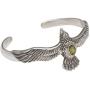 NOVICA Peridot .925 Sterling Silver Eagle Cuff Bracelet Spirit Hawk