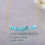 PearlyPearls 18k Gold Chain Choker Dainty Turquoise Beads Bar Necklace for Women Handmade Genstone Jewelry for Mothers Day