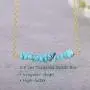 PearlyPearls 18k Gold Chain Choker Dainty Turquoise Beads Bar Necklace for Women Handmade Genstone Jewelry for Mothers Day