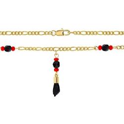 In Season Jewelry 18k Gold Plated Simulated Azabache Evil Eye Protection Necklace Figa Hand 21''