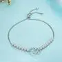 GDDX Mother Daughter Bracelet, Sister Link Bracelet - Sterling Silver Two Interlocking Infinity Double Circles, Birthday Gift for Mom Daughter GDDX Mother Daughter Bracelet, Sister Link Bracelet - Sterling Silver Two Interlocking Infinity Double Circles, Birthday Gift for Mom Daughter