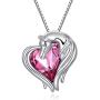AOBOCO Horse Necklace Sterling Silver Horse in Heart Pendant Necklace Animal Horse Jewelry Gift for Women Teen Girls Horse Lovers, Embellished with Crystals from Austria