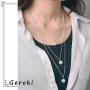 Geroki Dainty Pearl Layered Necklace Beaded Pendant Necklace Long Drop Chain Jewelry for Women and Girls(Silver)