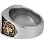 AsAlways Knights Templar Crusaders Cross Ring Gold Stainless Steel Jewelry with Latin Engraving