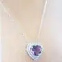 Dazzlingrock Collection 14K 8 MM Heart Gemstone & Round Diamond Heart Double Halo Pendant, White Gold Dazzlingrock Collection 14K 8 MM Heart Gemstone & Round Diamond Heart Double Halo Pendant, White Gold