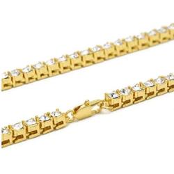 Starryinter 14K Gold Plated Iced Out Tennis Chain Mens Hip Hop Necklace with Size and Color Selectable-DL223