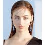 Sllaiss Blue Teardrop Dangle Earrings S925 Bow Earrings for Women with Swarovski Crystals Drop Earrings Stylish Jewelry Gifts