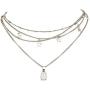 Cathercing Multilayer Lucky Star White Translucent Gemstone Choker Necklace for Women and Girls Vintage Fashion Simple Charm Unique Handmade Jewelry Accessories