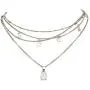 Cathercing Multilayer Lucky Star White Translucent Gemstone Choker Necklace for Women and Girls Vintage Fashion Simple Charm Unique Handmade Jewelry Accessories