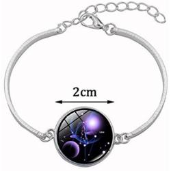 Pingyongchang 12 Constellation Crescent Moon Shaped Earring Necklace Bracelet Set Zodiac Sign Astrology Horoscope Charm Chain Pendants Stud Earrings Jewelry Set Half Moons Accessory for Women Girl