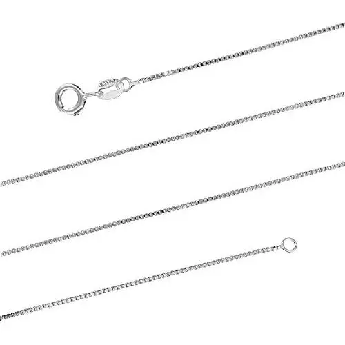 Aloha Jewelry Company Sterling Silver 1mm Box Chain Necklace Solid Italian Nickle-Free, 14-36 Inch