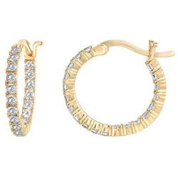 PAVOI 14K Gold Plated 925 Sterling Silver Post Cubic Zirconia Hoop Earrings