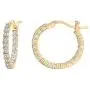 PAVOI 14K Gold Plated 925 Sterling Silver Post Cubic Zirconia Hoop Earrings