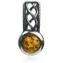 Ian and Valeri Co. Amber Sterling Silver Round Celtic Style Small Pendant