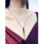 BLESSILY Urns for Human Ashes Necklace Pillar Bar Cremation Jewelry for Women Men Pet Cat Dog with Zircon Crystal