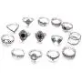 15Pcs Simple Knuckle Midi Ring Set Vintage Plated Gold/Silver Stackable Rings For Women/Girls Finger Joint Knuckle Ring Set Jewelry