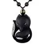 Pure Natural Obsidian Pendant Necklace Obsidian Crystal Pendant Necklace Pattern with Extend Bead Chain for Men or Women Pure Natural Obsidian Pendant Necklace Obsidian Crystal Pendant Necklace Pattern with Extend Bead Chain for Men or Women