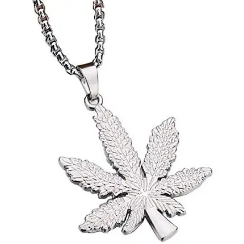 Daobg-stable Men Women Iced Out Weed Marijuana Leaf Pot Pendant Necklace Chain Daobg-stable Men Women Iced Out Weed Marijuana Leaf Pot Pendant Necklace Chain