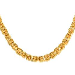 Jewelry Kingdom 1 Byzantine Chain Necklace or Bracelet for Men and Women, Thick of 8mm, Length of 7-30inches (Color of 14K Gold or Sterling Silver)
